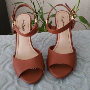 Brown 5 inch heel sandals